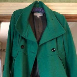 Emerald Green Wool Pea Coat